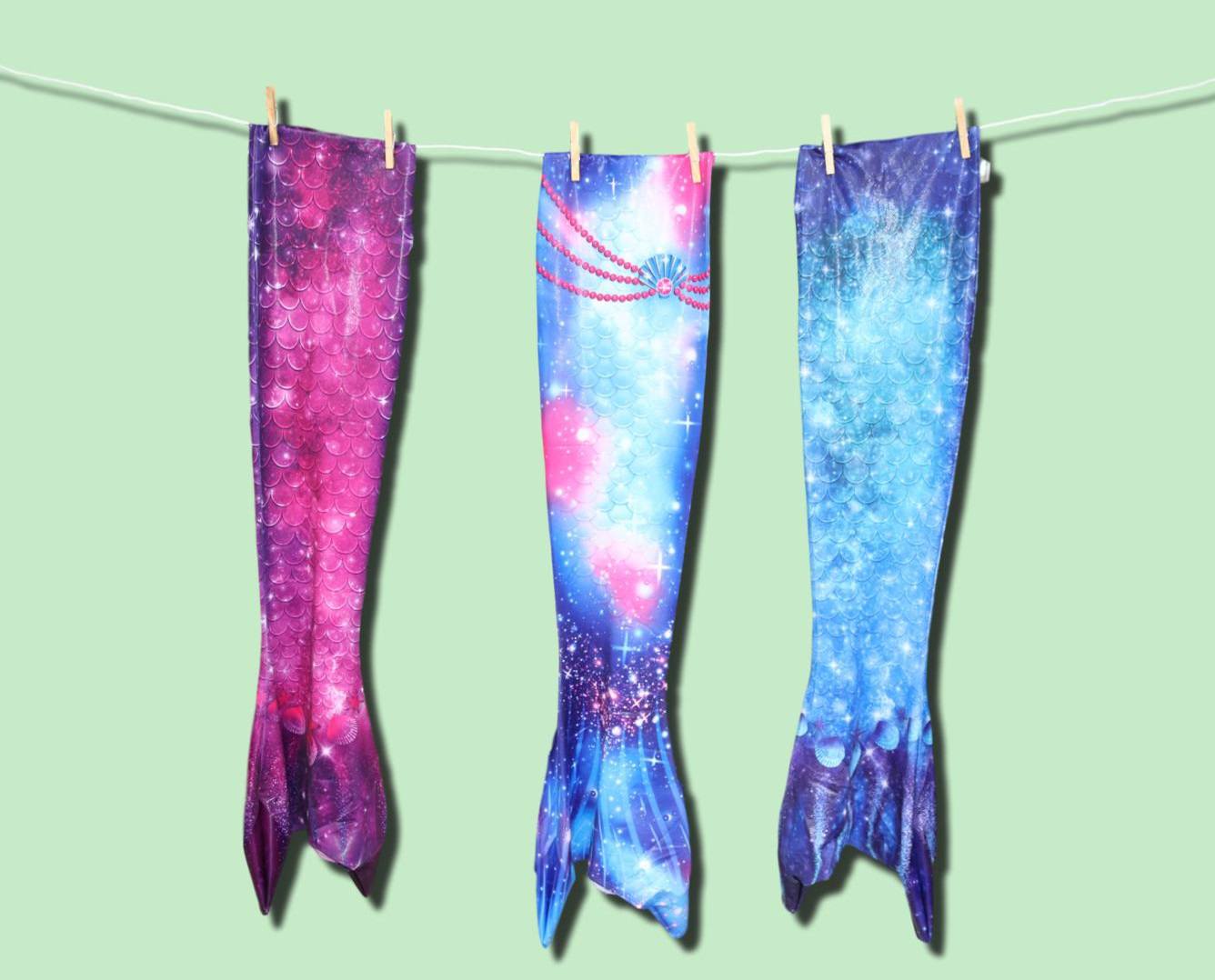 zeemeermin staart op waslijn Zeemeermin staart wassen